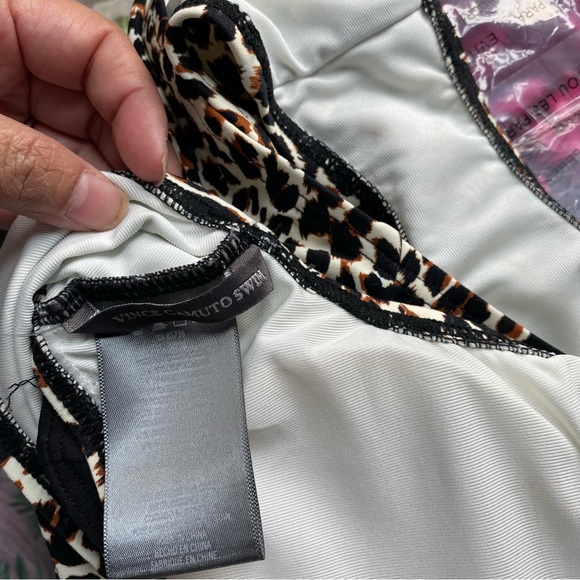 Vince Camuto women’s Tanzania Cheetah One Shoulder One Piece Swimwuit size 8 NEW - Picture 7 of 7